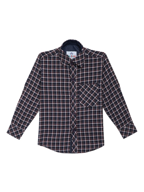 

Kidling Boys Multicoloured & White Classic Regular Fit Checked Casual Shirt, Charcoal