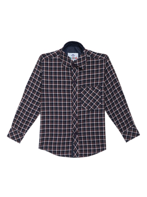 

Kidling Boys Multicoloured & White Classic Regular Fit Checked Casual Shirt, Charcoal