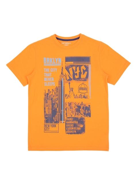 

POPPERS by Pantaloons Boys Orange Printed Round Neck T-shirt