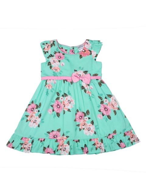 

Doodle Girls Green & Pink Printed A-Line Dress