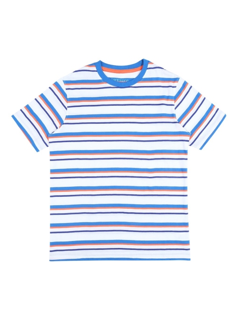 

POPPERS by Pantaloons Boys White & Blue Striped Round Neck T-shirt