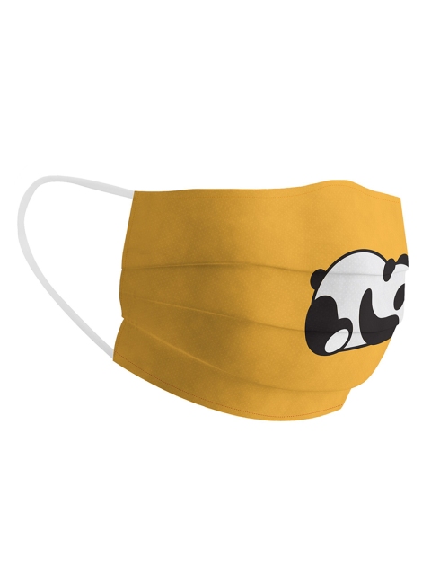 

Soxytoes Unisex Mustard Yellow Printed 4-Ply Anti-Pollution Reusable Cloth Masks