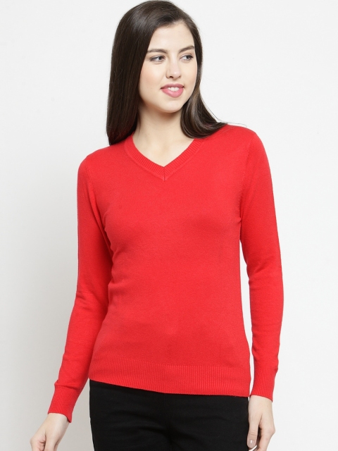 

Global Republic Women Red Solid Woolen Pullover Sweater