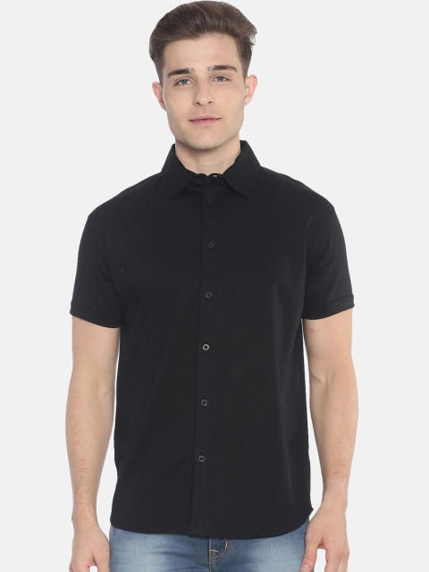 

T-Tog Men Black Slim Fit Solid Casual Shirt