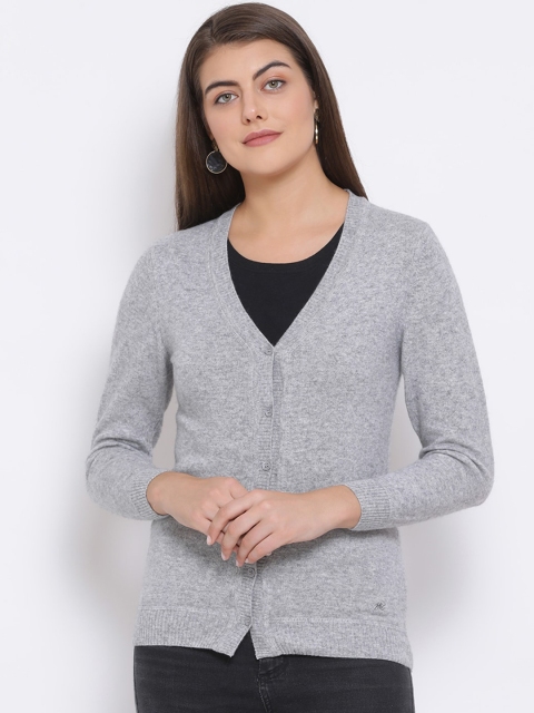 

Monte Carlo Women Grey Solid Cardigan Sweater