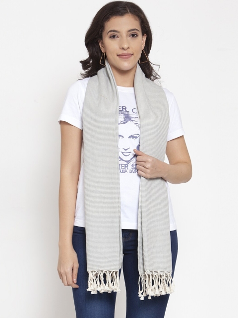 

KLOTTHE Women Grey Striped Stole
