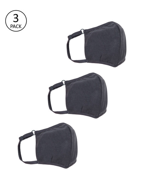 

Clovia Unisex Pack of 3 Reusable 3 Layer Duckbill Fit Face Mask with Filter, Grey