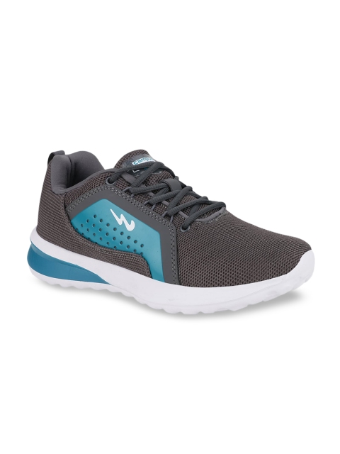 

Campus Men Charcoal Grey & Blue Woven Design Running Shoes