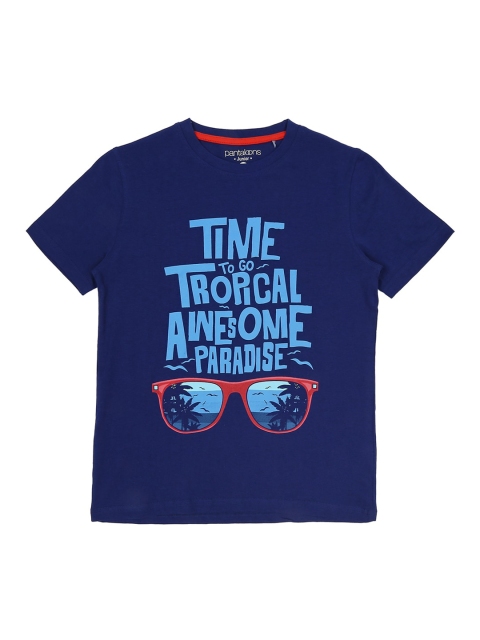 

POPPERS by Pantaloons Boys Navy Blue Printed Round Neck T-shirt
