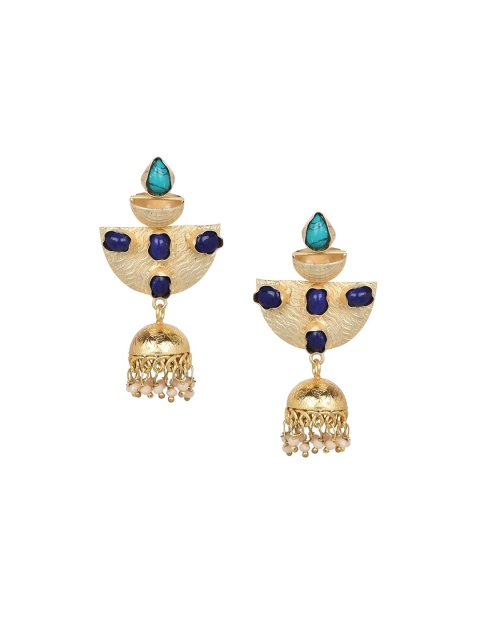 

ZeroKaata Gold-Toned Dome Shaped Drop Earrings