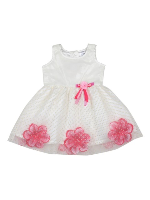 

Doodle Girls Off-White Self Design A-Line Dress