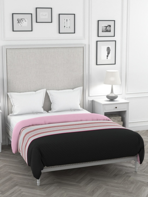

Portico New York Pink & Black Striped Heavy Winter 120 GSM Double Bed Comforter