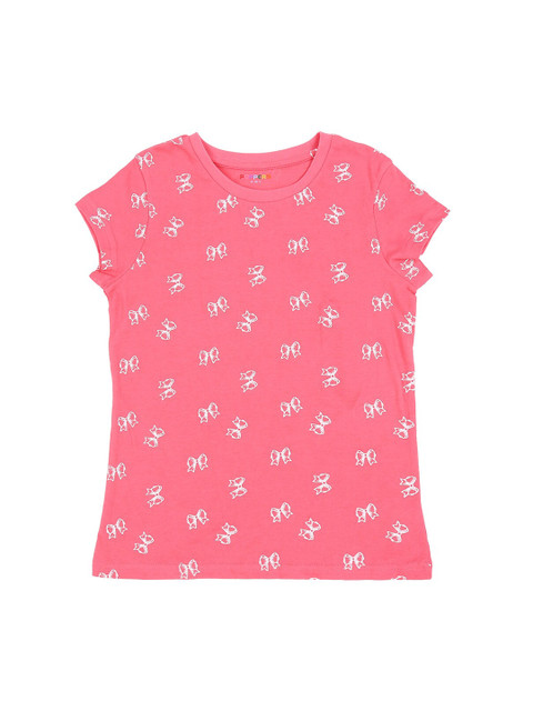 

POPPERS by Pantaloons Girls Pink Printed Round Neck T-shirt