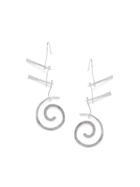 

ZeroKaata Silver-Plated Geometric Drop Earrings