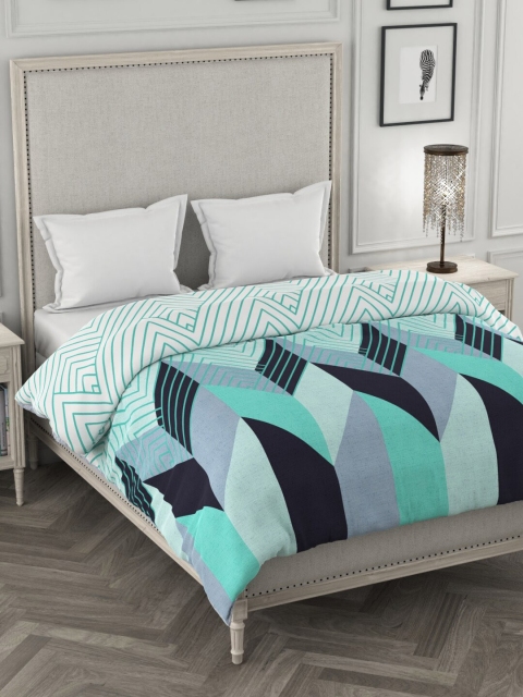 

Portico New York Green & Blue Geometric Heavy Winter 300 GSM Double Bed Comforter