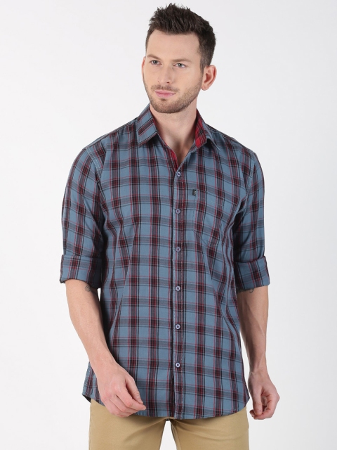 

LEVIZO Men Blue & Black Checked Premium Regular Fit Shirt