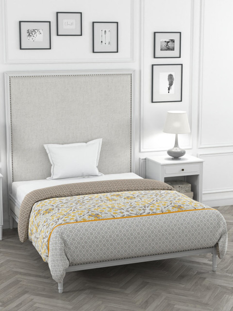 

Portico New York Grey & White Floral Heavy Winter 120 GSM Single Bed Comforter