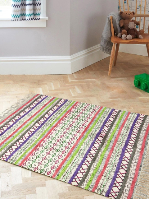 

Tistabene Multicoloured Geometric Printed Flat Weave Dhurrie, Multi
