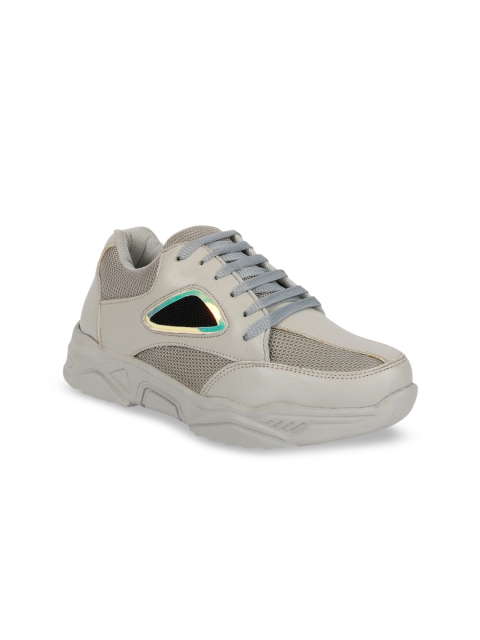 

ZAPATOZ Women Grey PU Mid-Top Walking Shoes