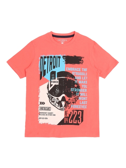 

POPPERS by Pantaloons Boys Coral Printed Round Neck Pure Cotton T-shirt
