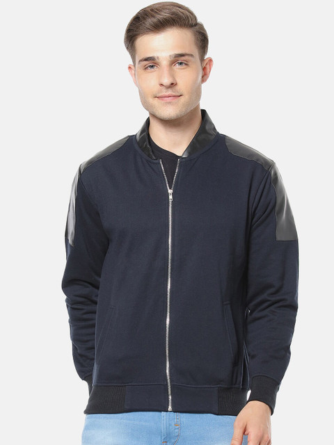 

Campus Sutra Men Blue Solid Windcheater Bomber