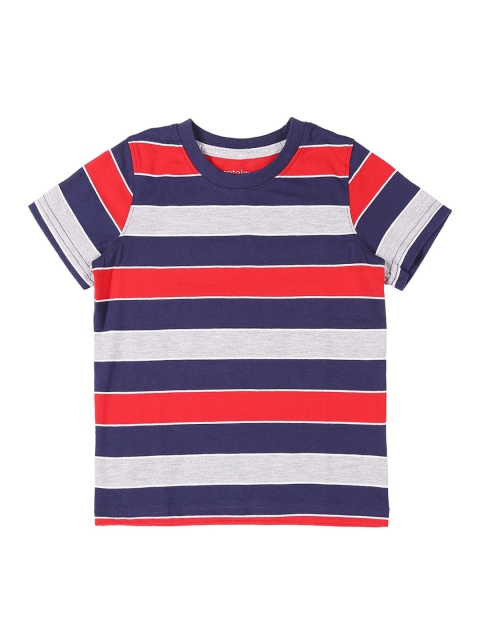 

Pantaloons Junior Boys Red Striped Round Neck T-shirt
