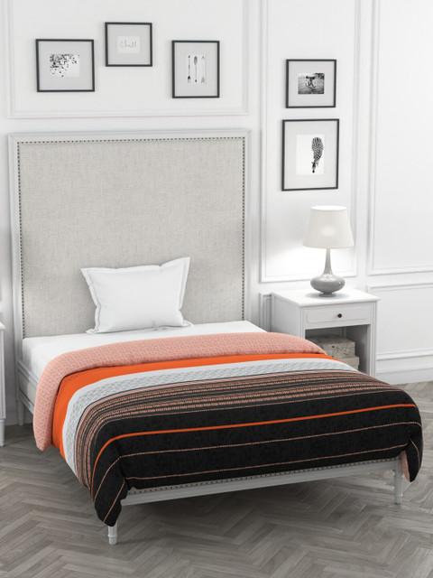 

Portico New York White & Black Striped Heavy Winter 120 GSM Single Bed Comforter
