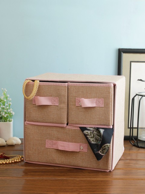 

Cortina Unisex Beige & Pink Solid Multi-Utility Organiser
