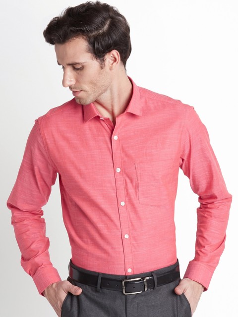 

RICHARD PARKER by Pantaloons Men Pink Manhattan Slim Fit Solid Formal Shirt