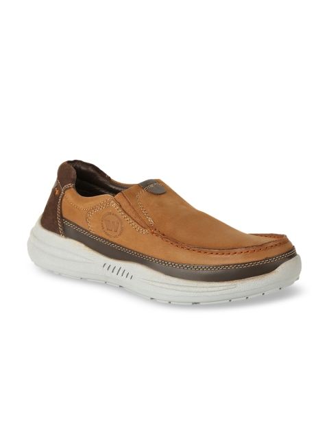 

Weinbrenner Men Brown Leather Slip-On Sneakers