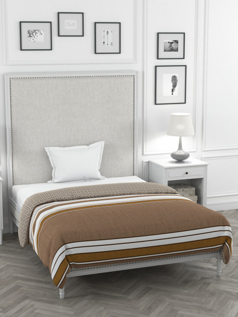 

Portico New York Beige & White Striped Heavy Winter 120 GSM Single Bed Comforter