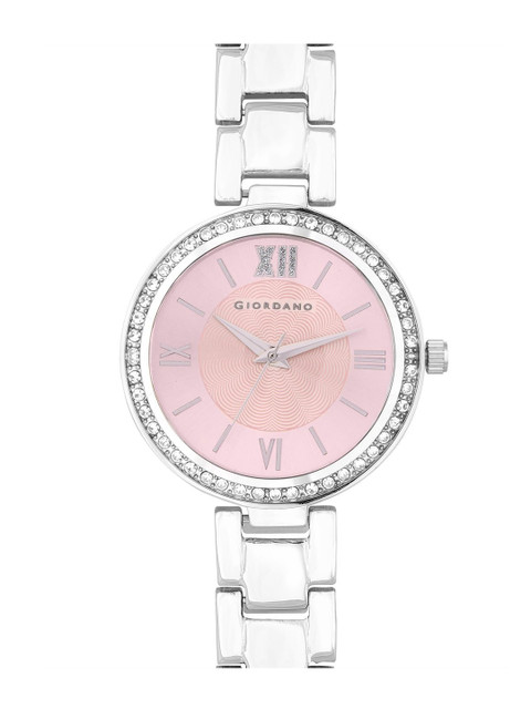 

GIORDANO Women Silver-Toned & Pink Analogue Watch GD-4004-33