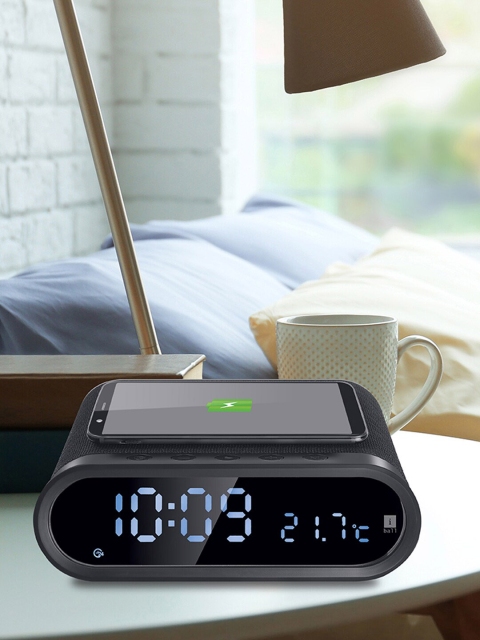 

iBall Black Musi Home Pro Portable Digital Clock Bluetooth Speaker with Wireless Charging