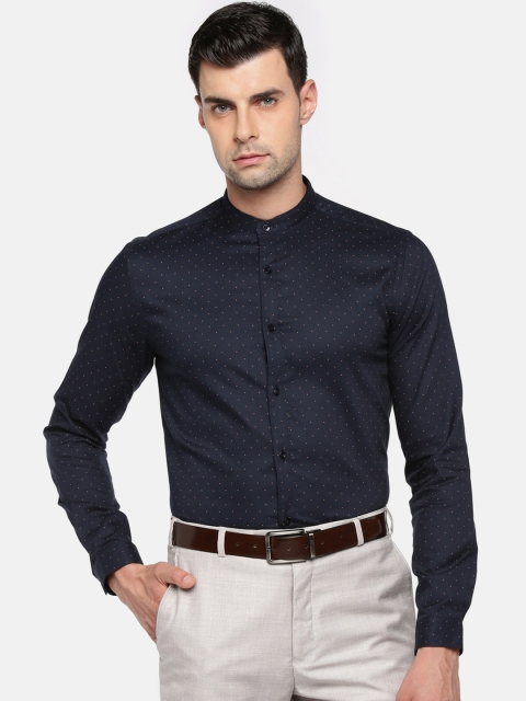 

RICHARD PARKER by Pantaloons Men Navy Blue Slim Fit Printed Party Shirt