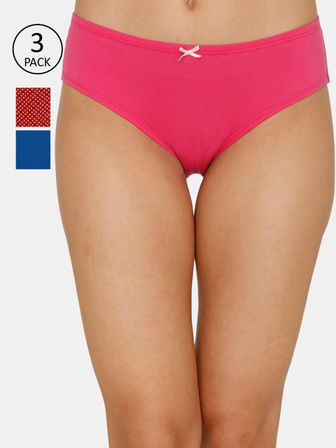 

Zivame Women Pack of 3 Hipster Briefs ZI2420FASHZIRED, Pink