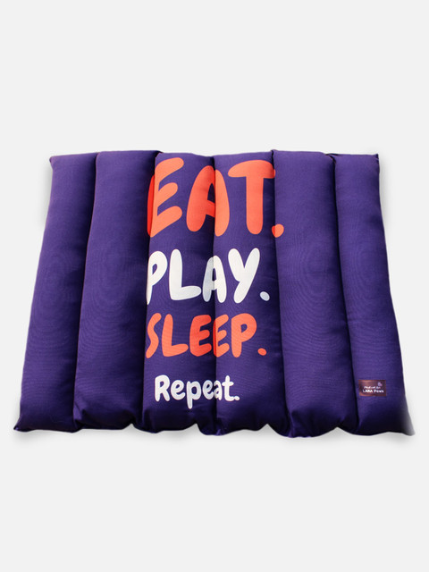 

LANA PAWS Purple Eat Play Sleep Repeat Printed Water Resistant Dog Bed
