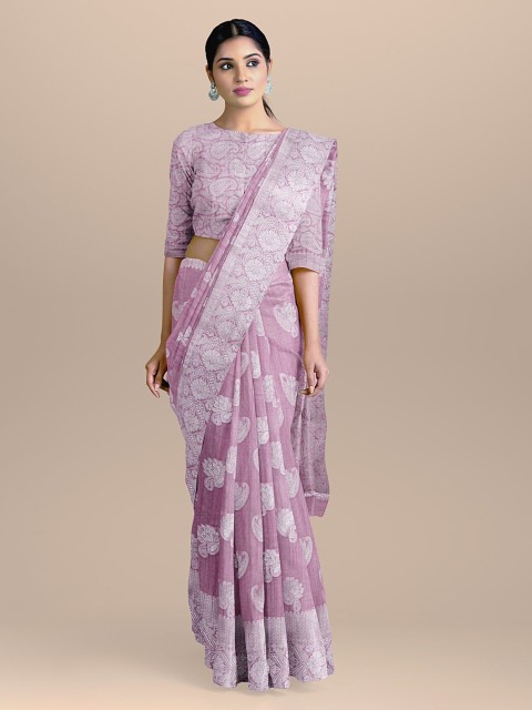 

BharatSthali Pink Woven Design Silk Cotton Saree