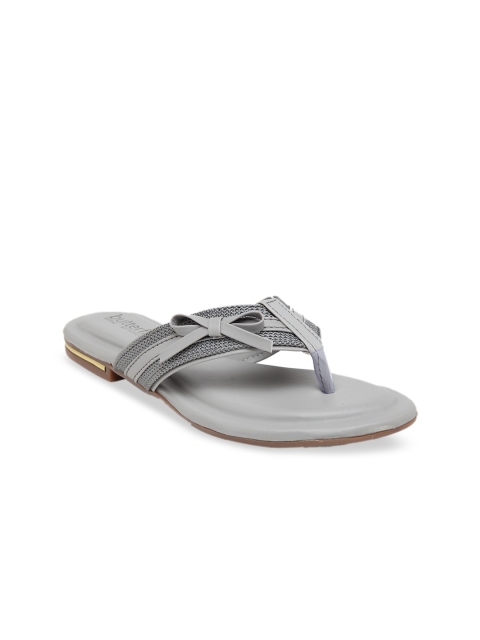 

Butterflies Women Grey Solid PU Open Toe Flats