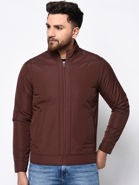 

Spirit Men Coffee Brown Solid Windcheater Padded Jacket
