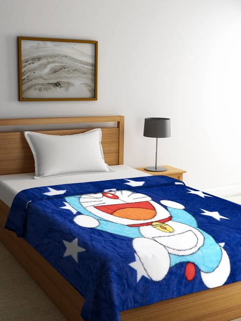 

NEUDIS Blue Cartoon Characters AC Room 210 GSM Single Bed Blanket