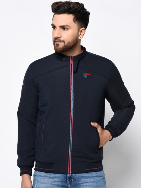 

Spirit Men Navy Blue Solid Windcheater Bomber