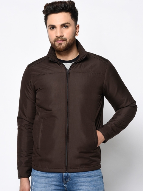

Spirit Men Coffee Brown Solid Windcheater Padded Jacket