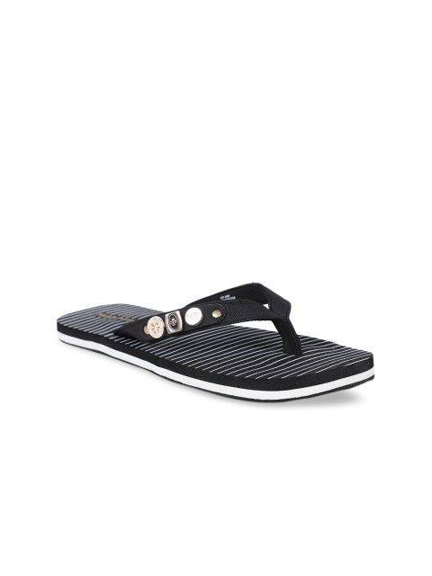 

Hush Puppies Women Black Striped Thong Flip-Flops