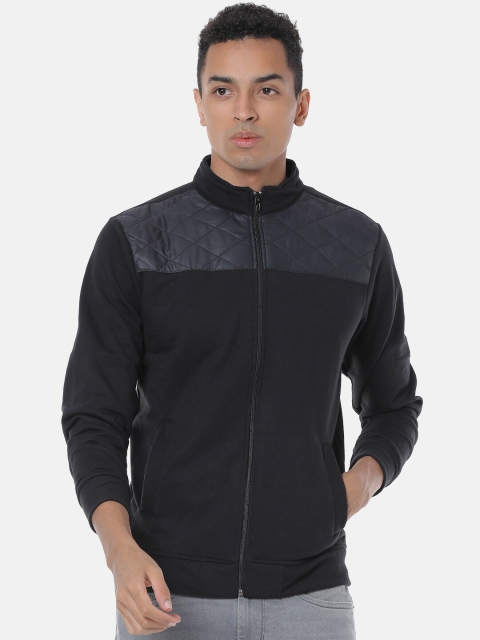 

Campus Sutra Men Black Solid Windcheater Bomber