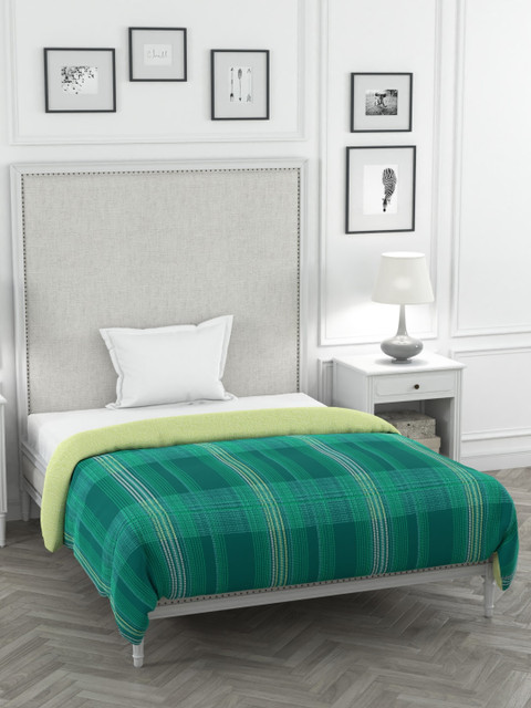

Portico New York Green Checked Heavy Winter 350 GSM Double Bed Comforter