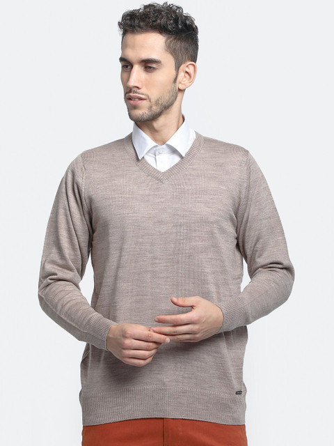 

Monte Carlo Men Beige Solid Pullover Sweater