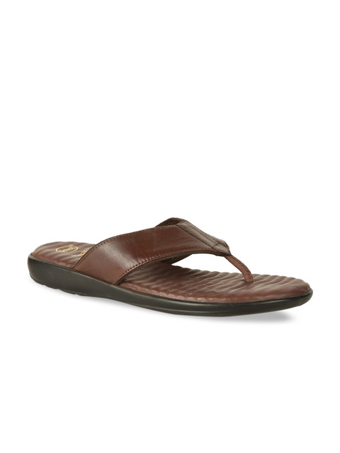 

Scholl Men Brown Solid Leather Comfort Sandals