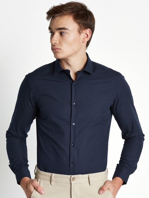 

RICHARD PARKER by Pantaloons Men Navy Blue Slim Fit Printed Formal Shirt