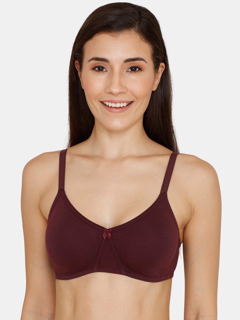 

Zivame Maroon Solid Non-Wired Non Padded Everyday Bra ZI10EJFASHE