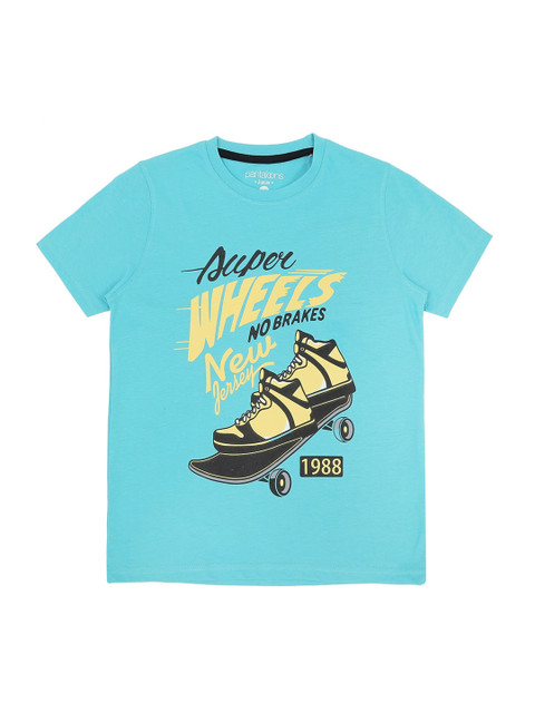 

POPPERS by Pantaloons Boys Blue Printed Round Neck T-shirt